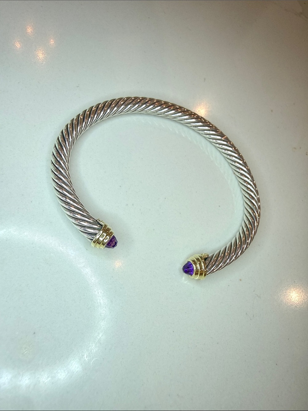 David Yurman Classic Cable Bracelet, Amethyst 5mm
